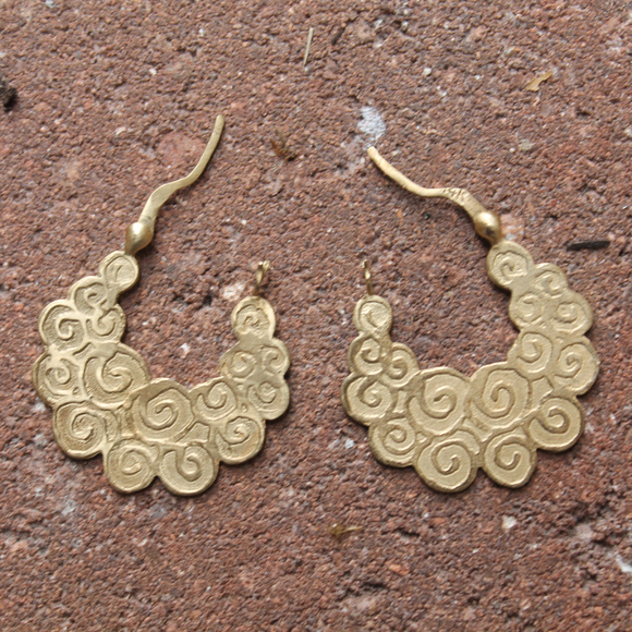 EARRINGS-14K Solid Gold Pierced Earrings-Free Ship